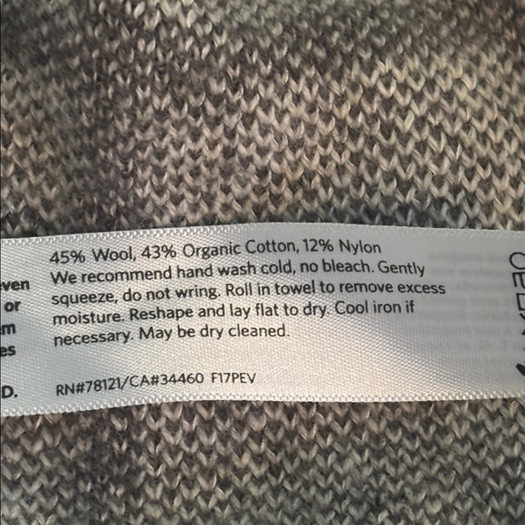 EILEEN FISHER Peppered Windowpane Wool-Blend Simple Long Jacket Size Small - Picture 7 of 8